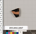 Terracotta fragment of a kylix (drinking cup), Terracotta, Greek, Attic