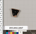 Terracotta fragment of a kylix (drinking cup), Terracotta, Greek, Attic
