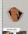 Terracotta fragment of a kylix (drinking cup), Terracotta, Greek, Attic