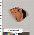 Terracotta fragment of a kylix (drinking cup), Terracotta, Greek, Attic