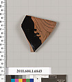 Terracotta fragment of a kylix (drinking cup), Terracotta, Greek, Attic