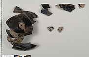 Terracotta fragments of a kylix (drinking cup), Terracotta, Greek, Attic