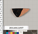 Terracotta rim fragment of a kylix (drinking cup), Terracotta, Greek, Attic