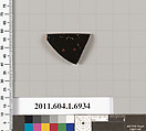 Terracotta rim fragment of a kylix (drinking cup), Terracotta, Greek, Attic