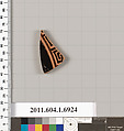 Terracotta fragment of a kylix (drinking cup), Terracotta, Greek, Attic