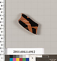 Terracotta fragment of a kylix (drinking cup), Terracotta, Greek, Attic