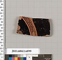 Terracotta fragment of a kylix (drinking cup), Terracotta, Greek, Attic