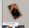 Terracotta fragment of a kylix (drinking cup), Terracotta, Greek, Attic