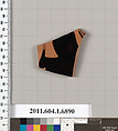 Terracotta fragment of a kylix (drinking cup), Terracotta, Greek, Attic