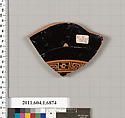 Terracotta fragment of a kylix (drinking cup), Terracotta, Greek, Attic