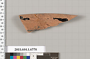 Terracotta fragment of a kylix (drinking cup), Terracotta, Greek, Attic