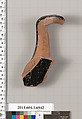 Terracotta fragment of a kylix (drinking cup), Terracotta, Greek, Attic