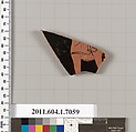 Terracotta fragment of a kylix (drinking cup), Terracotta, Greek, Attic