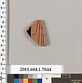 Terracotta fragment of a kylix (drinking cup), Terracotta, Greek, Attic