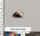 Terracotta rim fragment of a kylix (drinking cup), Terracotta, Greek, Attic