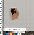 Terracotta rim fragment of a kylix (drinking cup), Terracotta, Greek, Attic