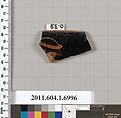 Terracotta rim fragment of a kylix (drinking cup), Terracotta, Greek, Attic
