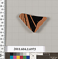 Terracotta fragment of a kylix (drinking cup), Terracotta, Greek, Attic