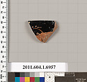 Terracotta rim fragment of a kylix (drinking cup), Terracotta, Greek, Attic