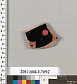 Terracotta fragment of a kylix (drinking cup), Terracotta, Greek, Attic