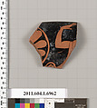 Terracotta rim fragment of a kylix (drinking cup), Terracotta, Greek, Attic