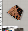 Terracotta fragment of a kylix (drinking cup), Terracotta, Greek, Attic