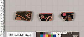 Terracotta fragments of kylikes (drinking cups), Terracotta, Greek, Attic