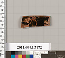 Terracotta rim fragment of a kylix (drinking cup), Attributed to Makron [DvB], Terracotta, Greek, Attic