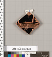 Terracotta fragment of a kylix (drinking cup), Attributed to Makron [DvB], Terracotta, Greek, Attic