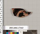 Terracotta rim fragment of a kylix (drinking cup), Attributed to Makron [Dyfri Williams], Terracotta, Greek, Attic