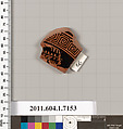Terracotta fragment of a kylix (drinking cup), Attributed to Makron [DvB], Terracotta, Greek, Attic