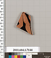 Terracotta fragment of a kylix (drinking cup), Attributed to Makron [DvB], Terracotta, Greek, Attic