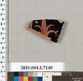 Terracotta fragment of a kylix (drinking cup), Attributed to Makron [DvB], Terracotta, Greek, Attic