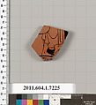 Terracotta fragment of a kylix (drinking cup), Attributed to Makron [DvB], Terracotta, Greek, Attic
