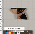 Terracotta rim fragment of a kylix (drinking cup), Terracotta, Greek, Attic