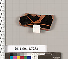 Terracotta fragment of a kylix (drinking cup), Attributed to Makron [DvB], Terracotta, Greek, Attic