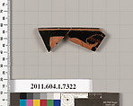 Terracotta rim fragment of a kylix (drinking cup), Terracotta, Greek, Attic