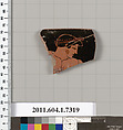 Terracotta rim fragment of a kylix (drinking cup), Terracotta, Greek, Attic