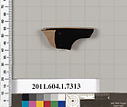 Terracotta rim fragment of a kylix (drinking cup), Terracotta, Greek, Attic