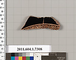 Terracotta fragment of a kylix (drinking cup), Terracotta, Greek, Attic