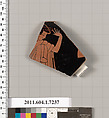Terracotta rim fragment of a kylix (drinking cup), Attributed to Makron [DvB], Terracotta, Greek, Attic