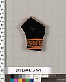 Terracotta fragment of a kylix (drinking cup), Terracotta, Greek, Attic