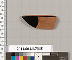 Terracotta rim fragment of a kylix (drinking cup), Terracotta, Greek, Attic