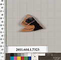 Terracotta fragment of a kylix (drinking cup), Terracotta, Greek, Attic