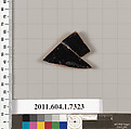 Terracotta fragment of a kylix (drinking cup), Terracotta, Greek, Attic