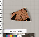 Terracotta fragment of a kylix (drinking cup), Terracotta, Greek, Attic
