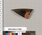 Terracotta rim fragment of a kylix (drinking cup), Terracotta, Greek, Attic