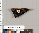 Terracotta rim fragment of a kylix (drinking cup), Terracotta, Greek, Attic