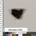 Terracotta rim fragment of a kylix (drinking cup), Terracotta, Greek, Attic