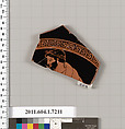 Terracotta fragment of a kylix (drinking cup), Attributed to Makron [DvB], Terracotta, Greek, Attic